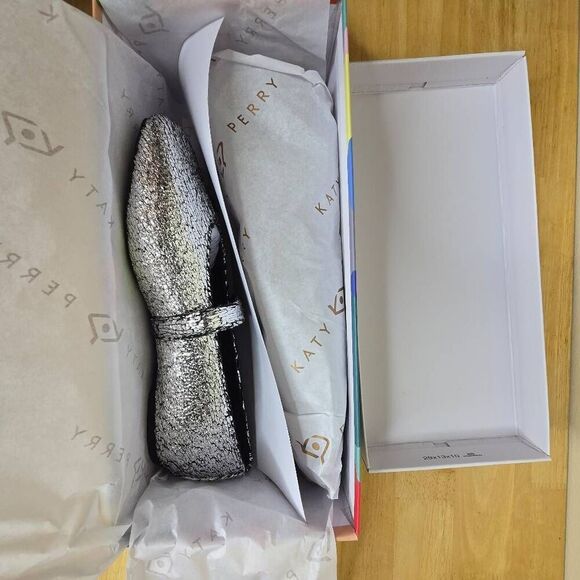 Katy Perry The Evie Mary Jane Metallic Silver Size 5.5 - Picture 6 of 13